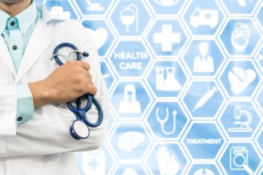 Doktor tıbbi simgeleri arka plan üzerinde
