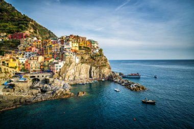 Manarola, Cinque Terre Sahili, İtalya.