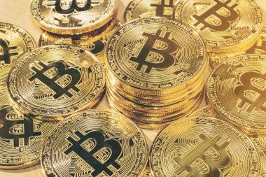 Fiziksel Bitcoin kazık arka plan, Bitcoin incelemesi