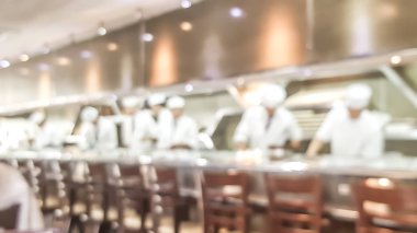 Sushi Restoran Tokyo Japonya arka plan bulanıklık