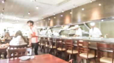 Sushi Restoran Tokyo Japonya arka plan bulanıklık