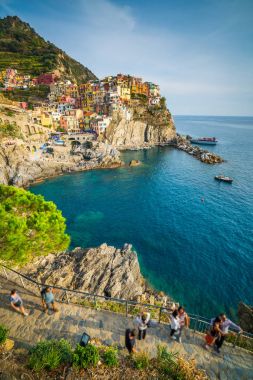 Manarola, Cinque Terre Sahili, İtalya.
