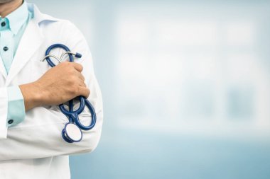 Doktor kopya alanı ile hastane arka plan