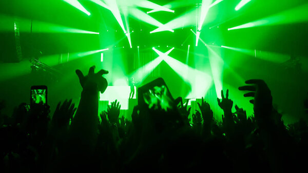 Happy People Dance in Nightclub Party Concert