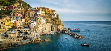 Manarola, Cinque Terre Sahili, İtalya.