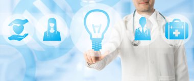 Tıbbi yenilik kavramı - doktor lamba simgesiyle