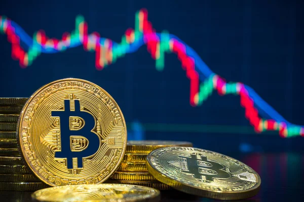 Börse für Bitcoin und Kryptowährungen — Stockfoto