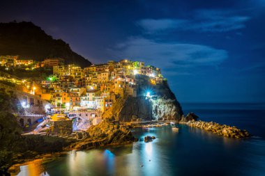 Manarola, Cinque Terre Sahili, İtalya.