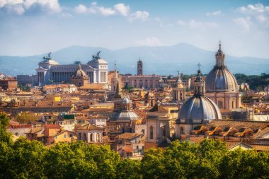 Roma, İtalya, siluetinin panoramik görünümü