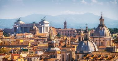 Roma, İtalya, siluetinin panoramik görünümü