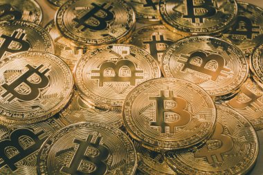 Fiziksel Bitcoin kazık arka plan, Bitcoin incelemesi