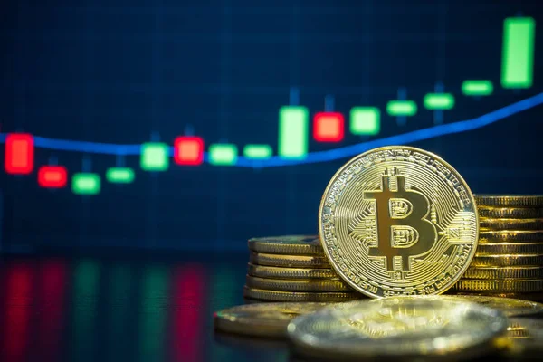 Bitcoin and Cryptocurrency Exchange Trading Market — Stock Photo, Image