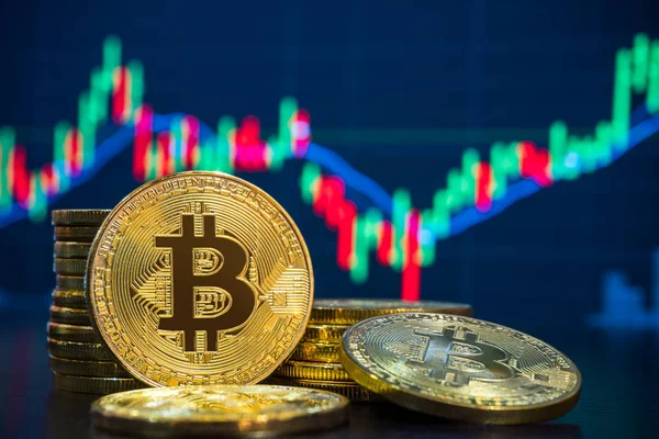 Bitcoin and Cryptocurrency Exchange Trading Market — Stock Photo, Image