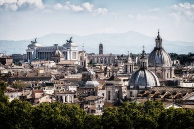 Roma, İtalya, siluetinin panoramik görünümü