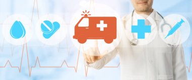 Doktor noktalarda ambulans ve acil durum simgesi