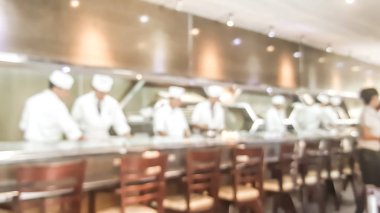 Sushi Restoran Tokyo Japonya arka plan bulanıklık