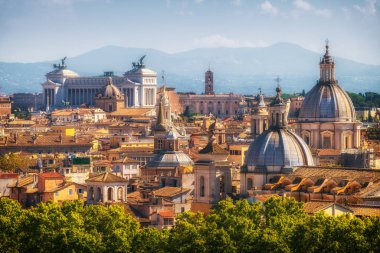 Roma, İtalya, siluetinin panoramik görünümü