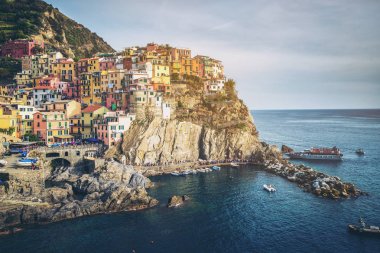 Manarola, Cinque Terre Sahili, İtalya.