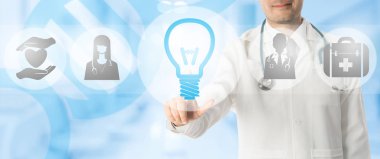 Tıbbi yenilik kavramı - doktor lamba simgesiyle