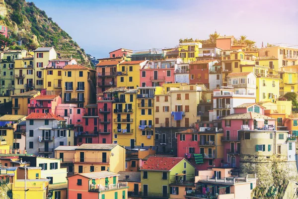 Красочные дома в Manarola, Cinque Terre - Италия — стоковое фото