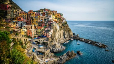 Manarola, Cinque Terre Sahili, İtalya.