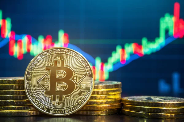 Börse für Bitcoin und Kryptowährungen — Stockfoto