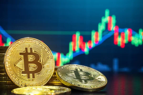 Bitcoin ve Cryptocurrency Döviz Piyasası işlem — Stok fotoğraf