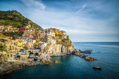 Manarola, Cinque Terre Sahili, İtalya.
