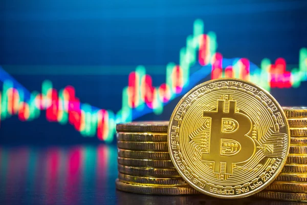 Bitcoin en Cryptocurrency beurshandel markt — Stockfoto