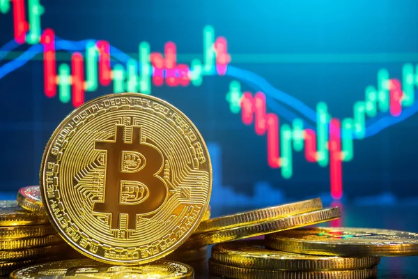 Bitcoin and Cryptocurrency Exchange Trading Market — Stock Photo, Image