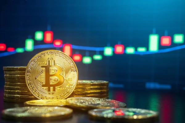 Bitcoin ve Cryptocurrency Döviz Piyasası işlem — Stok fotoğraf