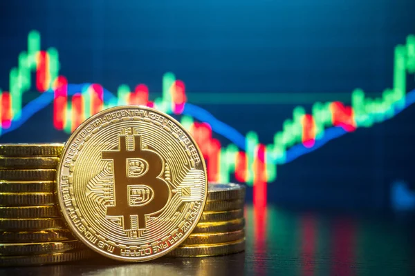 Bitcoin en Cryptocurrency beurshandel markt — Stockfoto