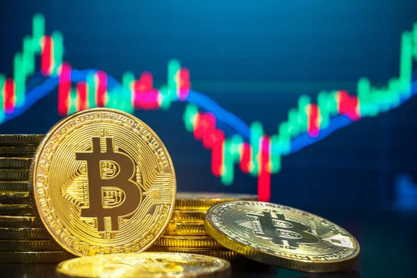 Bitcoin and Cryptocurrency Exchange Trading Market — Stock Photo, Image