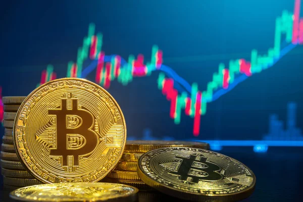 Börse für Bitcoin und Kryptowährungen — Stockfoto