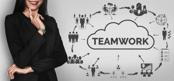 Teamwork Zakelijke Human Resources Groep Van Zakelijke Mensen Die Samenwerken — Stockfoto