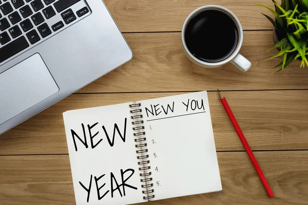 New Year Resolution Goal List 2020 Business Office Desk Met — Stockfoto