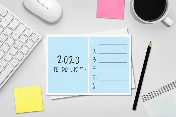 新年目标清单2020年具体目标的制定 — 图库照片