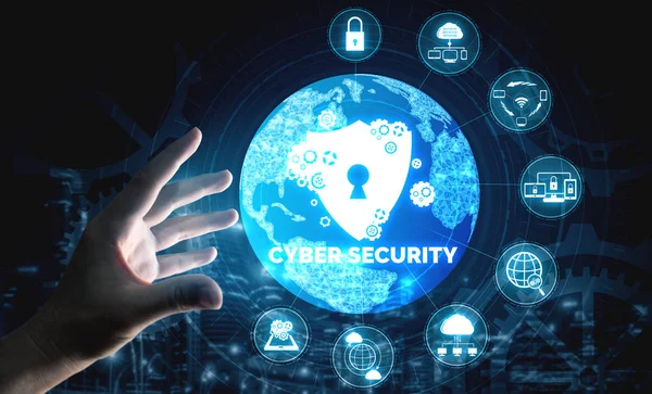 Cyber Security Digital Data Protection Concept Inglés Icono Interfaz Gráfica —  Fotos de Stock