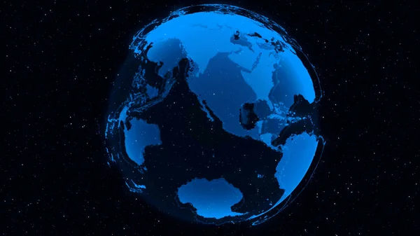 3D数字地球展示了在全球商业中国际人员在恒星和空间背景下的全球网络连接的概念 现代信息技术和全球化概念 — 图库照片
