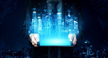 Küresel İş Büyümesi için 5G İletişim Teknolojisi Kablosuz İnternet Ağı, Sosyal Medya, Dijital E-ticaret ve Eğlence Ev Kullanımı.