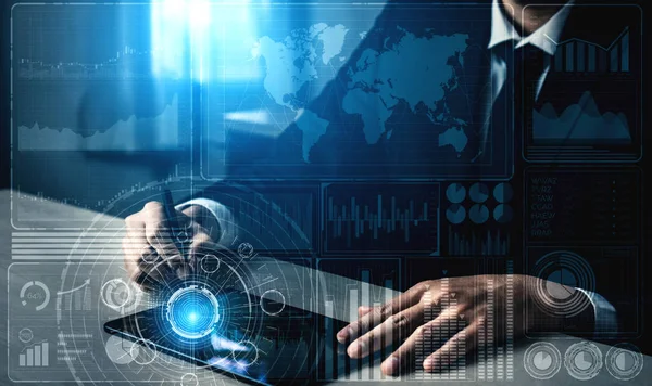 Big Data Technologie Für Business Finance Analytic Concept Moderne Grafische — Stockfoto