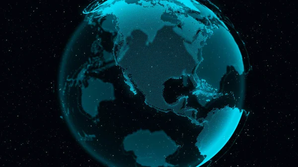 Digital Earth Prezintă Conceptul Conexiune Globală Rețea Oamenilor Internaționali Afaceri — Fotografie, imagine de stoc