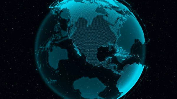 Digital Earth Zeigt Das Konzept Der Globalen Netzwerkverbindung Internationaler Menschen — Stockfoto