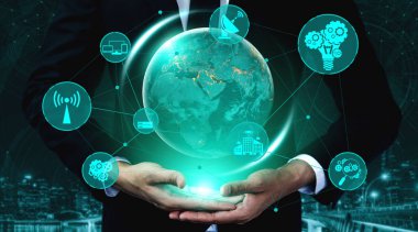 Küresel İş Büyümesi için 5G İletişim Teknolojisi Kablosuz İnternet Ağı, Sosyal Medya, Dijital E-ticaret ve Eğlence Ev Kullanımı.