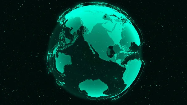 Dijital Dünya Yıldızlarda Uzay Arka Planında Dönen Küresel Dünyasındaki Uluslararası — Stok fotoğraf