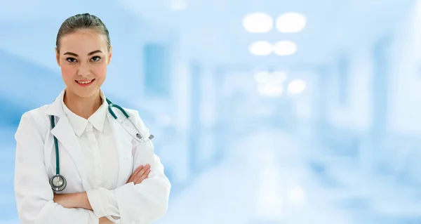 Woman Doctor Working Hospital Office Medical Healthcare Doctor Staff Service — Stock Photo, Image
