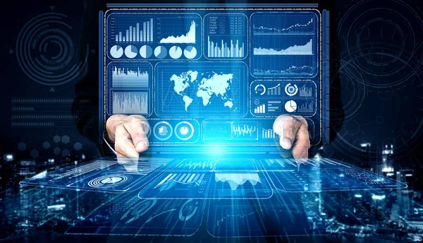 Big Data Technologie Für Business Finance Analytic Concept Moderne Grafische — Stockfoto