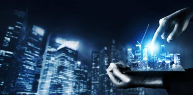 İnşaat tasarımı ile mimari ve mühendislik yenilikleri. Modern gayrimenkul ve emlak geliştirme kavramı.