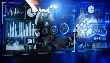 Gelecekçi robot teknolojisi geliştirme, yapay zeka yapay zeka yapay zeka ve makine öğrenme kavramı. İnsan hayatının geleceği için küresel robot biyonik bilim araştırması.