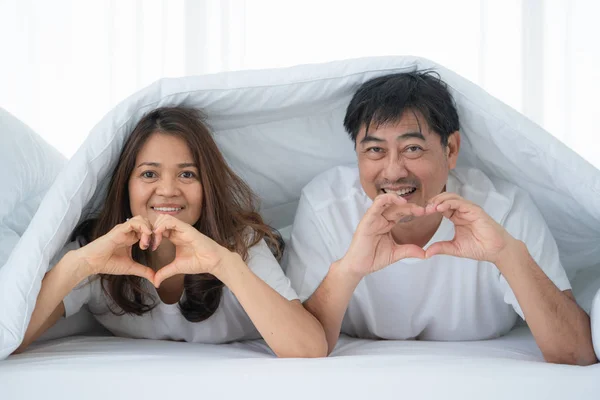 Feliz Asiático Casal Sênior Ter Bom Tempo Casa Reforma Dos — Fotografia de Stock